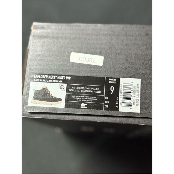 New Sorel Explorer Next Hiker Waterproof Boots Black Sea Salt 9 - Picture 6 of 6